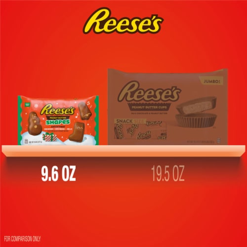 REESE'S Milk Chocolate Peanut Butter Mystery Shapes Candy Christmas Bag Perspective: bottom