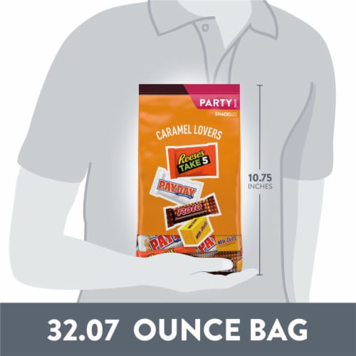Hershey Assorted Caramel Flavored Snack Size Candy Party Pack Perspective: bottom