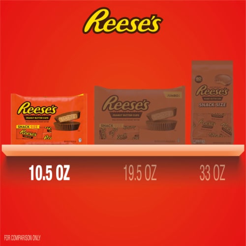 REESE'S Milk Chocolate Snack Size Peanut Butter Cups Candy Bag Perspective: bottom