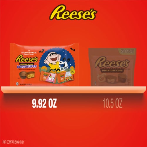 REESE'S Miniatures Snoopy™ & Friends Milk Chocolate Peanut Butter Cups Halloween Candy Bag Perspective: bottom