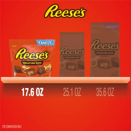 REESE'S Miniatures Milk Chocolate Peanut Butter Cups Candy Family Pack Perspective: bottom