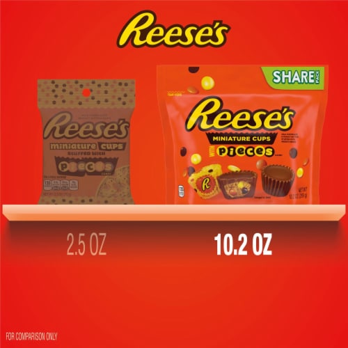 Reese's Miniature Peanut Butter Cups Stuffed with Pieces Candy Share Pack Perspective: bottom