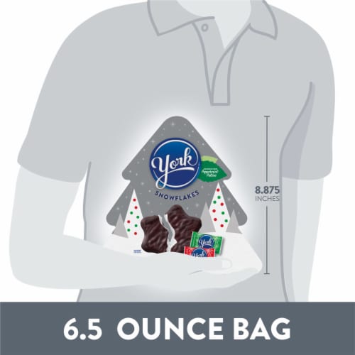 YORK Dark Chocolate Peppermint Patties Snowflakes Candy Christmas Gift Box Perspective: bottom