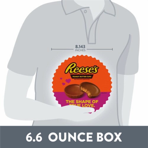 REESE'S Milk Chocolate Peanut Butter Cups Valentine Candy Gift Box Perspective: bottom