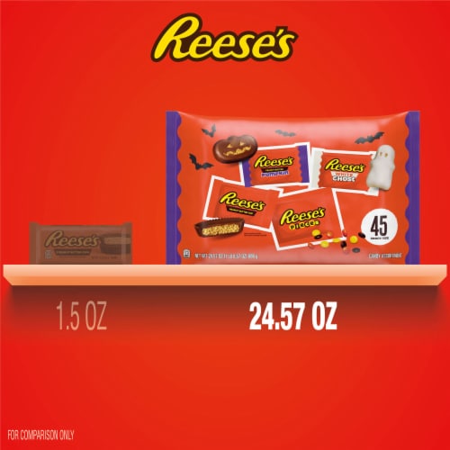 REESE'S Assorted Peanut Butter Flavors Snack Size Bulk Halloween Candy Variety Bag Perspective: bottom