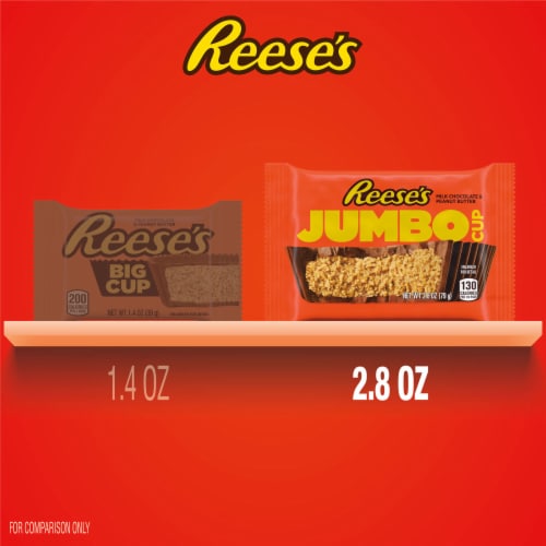 REESE'S Jumbo Cup Milk Chocolate Peanut Butter Cup Candy Pack Perspective: bottom