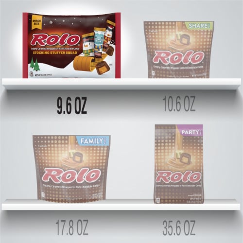 ROLO® Creamy Caramels Wrapped in Rich Chocolate Snack Size Candy Christmas Bag Perspective: bottom