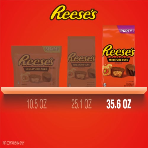 REESE'S Miniatures Milk Chocolate Peanut Butter Cups Halloween Candy Party Pack Perspective: bottom