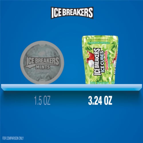 ICE BREAKERS Ice Cubes Cherry Limeade Flavored Sugar Free Chewing Gum Bottle Perspective: bottom