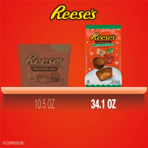 REESE'S Miniatures Milk Chocolate Peanut Butter Cups Christmas Candy Bulk Bag Perspective: bottom