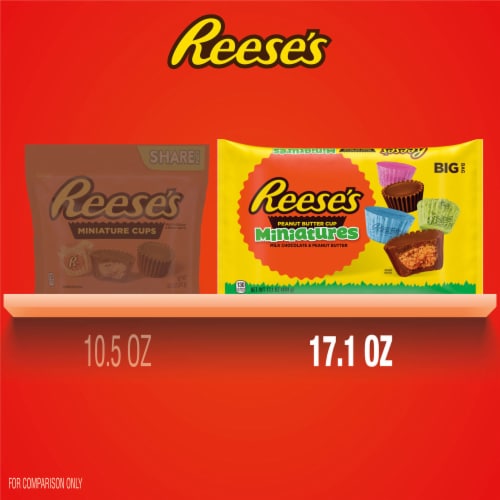 REESE'S Miniatures Milk Chocolate and Peanut Butter Cups Easter Candy Big Bag Perspective: bottom