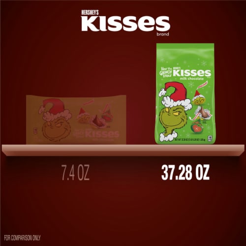 HERSHEY'S KISSES Grinch Milk Chocolate Christmas Candy Bulk Bag Perspective: bottom