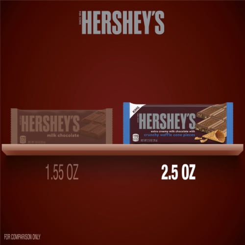 HERSHEY'S Milk Chocolate with Waffle Cone Pieces King Size Candy Bar Perspective: bottom