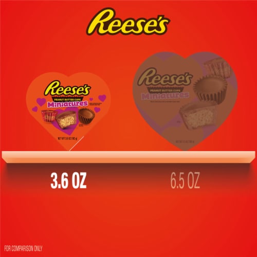 REESE'S Miniatures Milk Chocolate Peanut Butter Cups Valentine Candy Gift Box Perspective: bottom