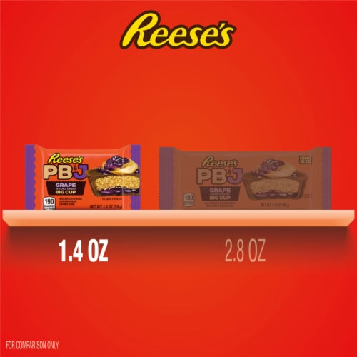 REESE'S Big Cup PB&J Grape Milk Chocolate Peanut Butter Cup Candy Pack Perspective: bottom