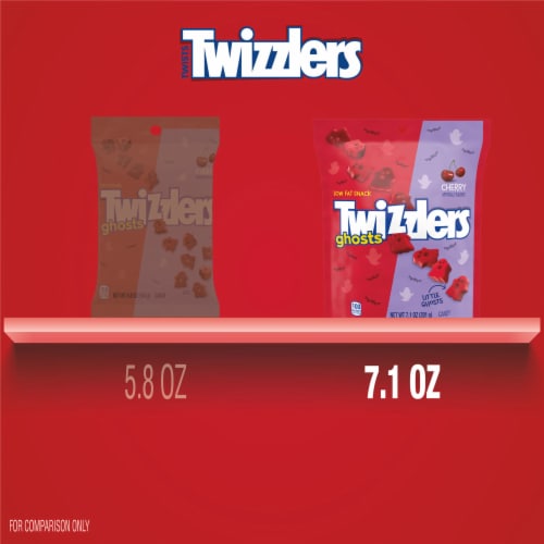TWIZZLERS Ghosts Cherry Flavored Chewy Halloween Candy Bag Perspective: bottom