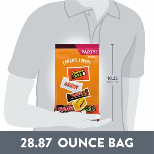 Hershey Assorted Caramel Flavored Snack Size Candy Party Pack Perspective: bottom