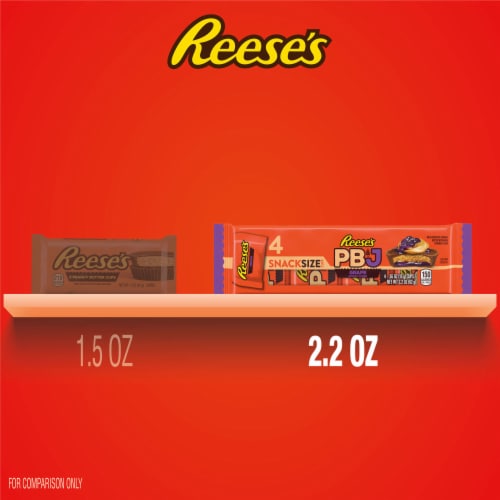 REESE'S PB&J Grape Milk Chocolate Snack Size Peanut Butter Cups Candy Packs Perspective: bottom