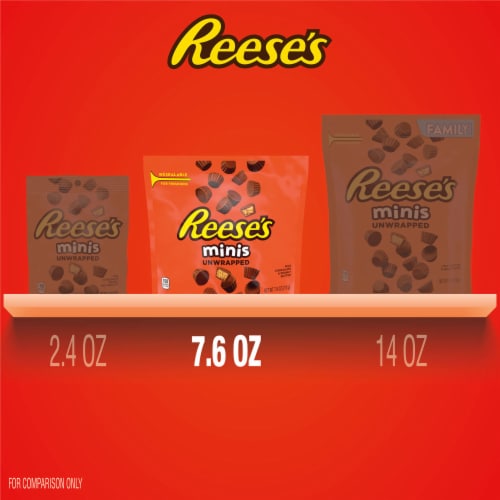 REESE'S Minis Unwrapped Milk Chocolate Peanut Butter Cups Candy Bag, 1 ...