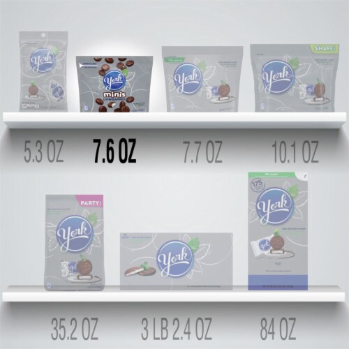 YORK Minis Unwrapped Dark Chocolate Peppermint Patties Candy Bag Perspective: bottom