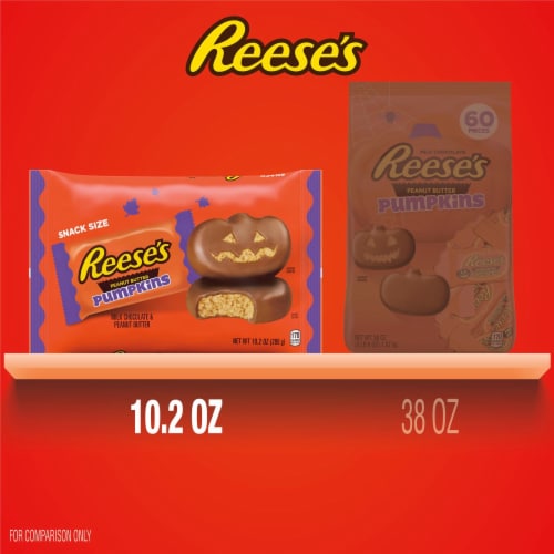 REESE'S Pumpkins Milk Chocolate Peanut Butter Halloween Candy Perspective: bottom