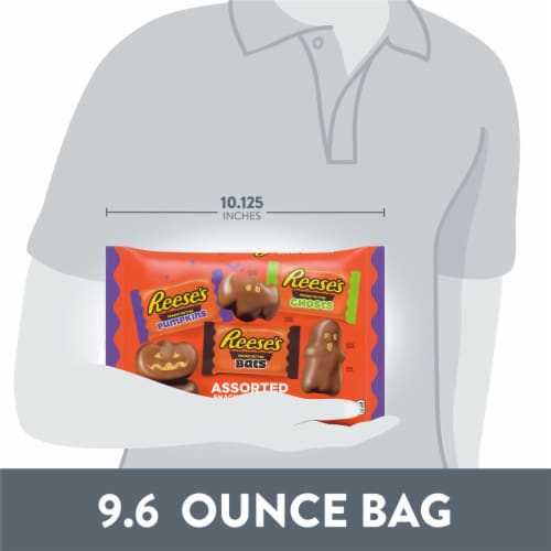 Reese's Milk Chocolate Peanut Butter Assorted Halloween Shapes Perspective: bottom