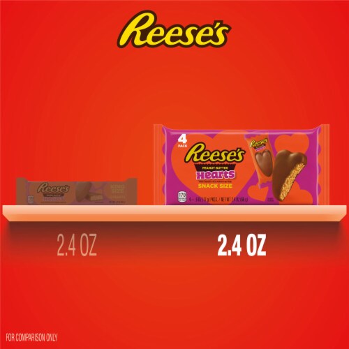 REESE'S Milk Chocolate Peanut Butter Hearts Snack Size Valentine Candy Pack Perspective: bottom