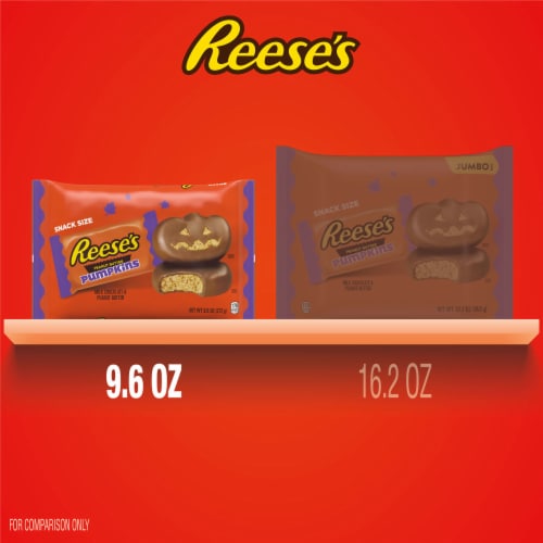 REESE'S Milk Chocolate Peanut Butter Snack Size Halloween Candy Bag Perspective: bottom