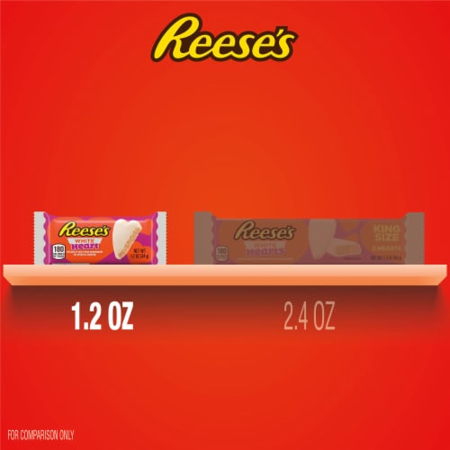 REESE'S White Creme Peanut Butter Hearts Candy Valentine's Day Packs Perspective: bottom