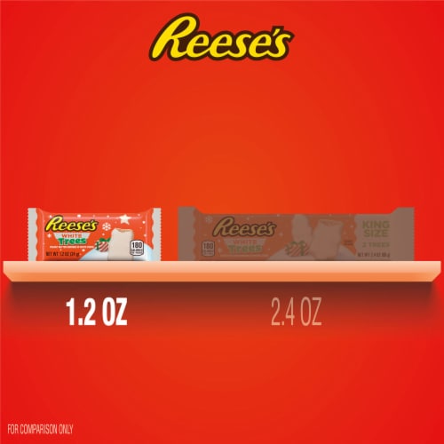 REESE'S White Creme Peanut Butter Trees Christmas Candy Packs Perspective: bottom