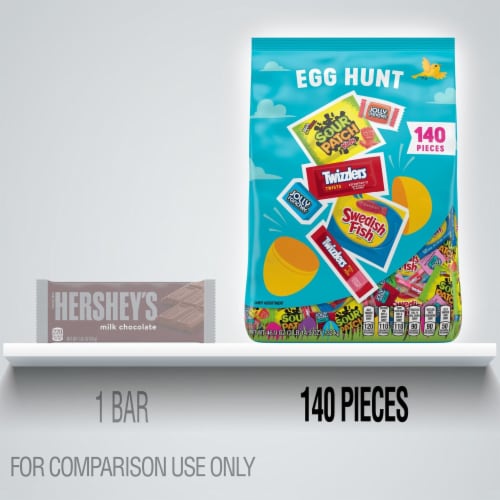 Hershey and Mondelez Egg Hunt Sweet and Sour Assortment Easter Candy Perspective: bottom