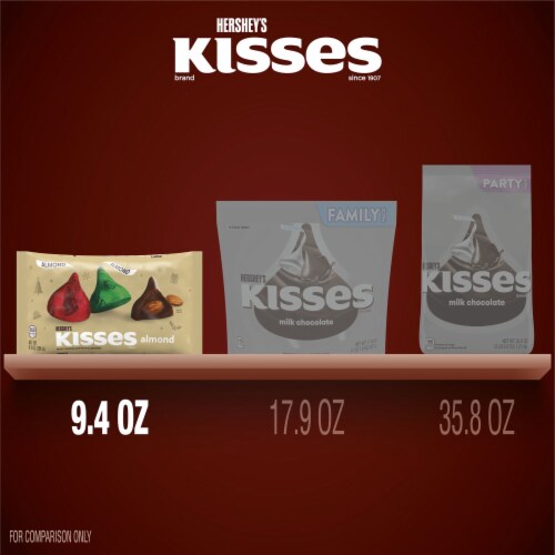 HERSHEY'S KISSES Milk Chocolate with Almonds Candy Christmas Bag Perspective: bottom