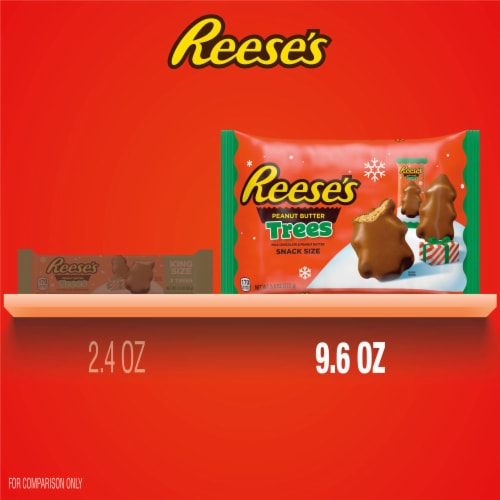 REESE'S Milk Chocolate Snack Size Peanut Butter Trees Christmas Candy Bag Perspective: bottom