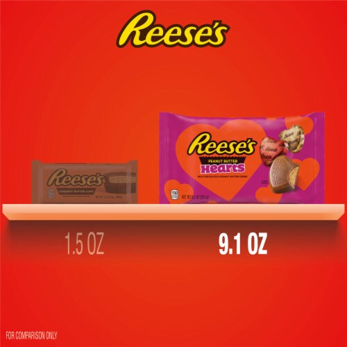 REESE'S Milk Chocolate Peanut Butter Creme Hearts Valentine Candy Bag Perspective: bottom
