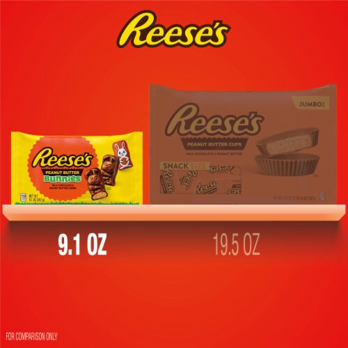 REESE'S Milk Chocolate Peanut Butter Creme Bunnies Easter Candy Bag Perspective: bottom