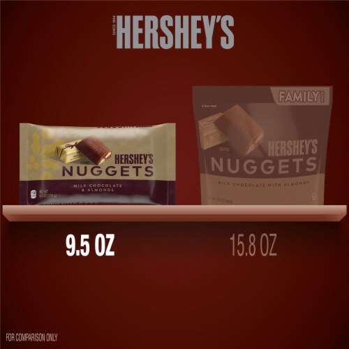 HERSHEY'S NUGGETS Milk Chocolate with Almonds Christmas Candy Bag Perspective: bottom