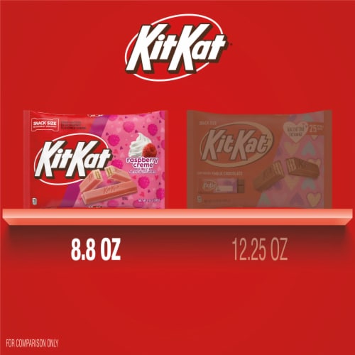 KIT KAT® Raspberry Flavored Creme Wafer Snack Size Valentine Candy Bag Perspective: bottom