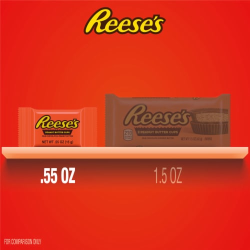 REESE'S Milk Chocolate Snack Size Peanut Butter Cups Candy Packs Perspective: bottom