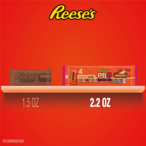 REESE'S PB&J Strawberry Milk Chocolate Snack Size Peanut Butter Cups Candy Packs Perspective: bottom