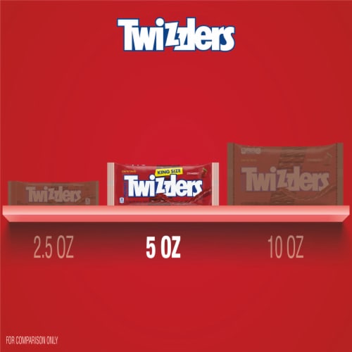 TWIZZLERS Twists Strawberry Flavored King Size Licorice Style Chewy Candy Bag Perspective: bottom