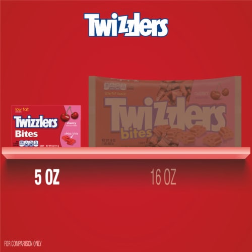 TWIZZLERS Bites Cherry Flavored Licorice Style Chewy Candy Box Perspective: bottom