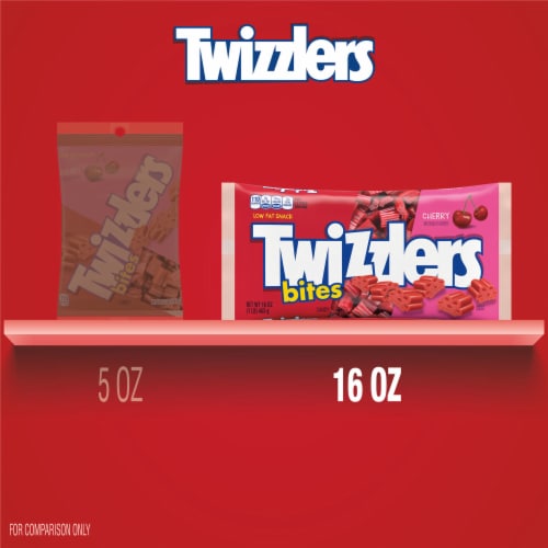 TWIZZLERS Bites Cherry Flavored Chewy Candy Bag Perspective: bottom