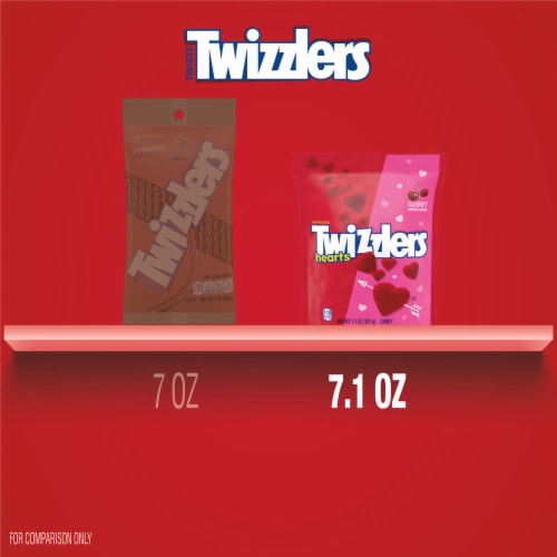 TWIZZLERS Cherry Flavored Hearts Valentine Candy Bag Perspective: bottom