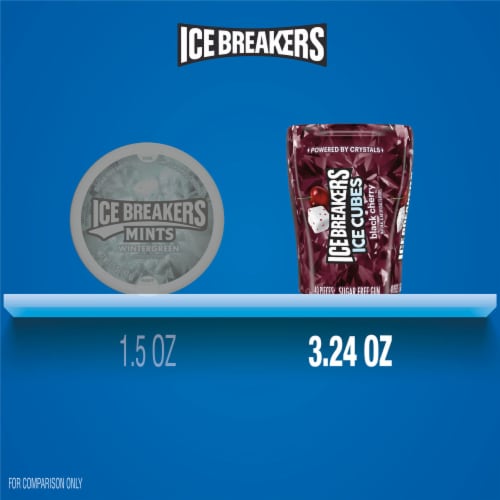 ICE BREAKERS Ice Cubes Black Cherry Sugar Free Chewing Gum Bottle Perspective: bottom