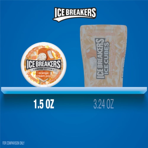 ICE BREAKERS Orange Cream Pop Sugar Free Mints Tin Perspective: bottom