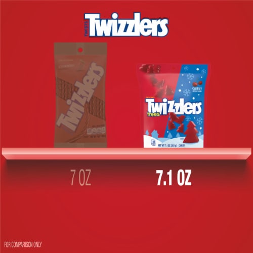 TWIZZLERS Cherry Flavored Trees Christmas Candy Bag Perspective: bottom