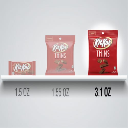 KIT KAT® THiNS Milk Chocolate Wafer Bars Individually Wrapped Candy Bag Perspective: bottom