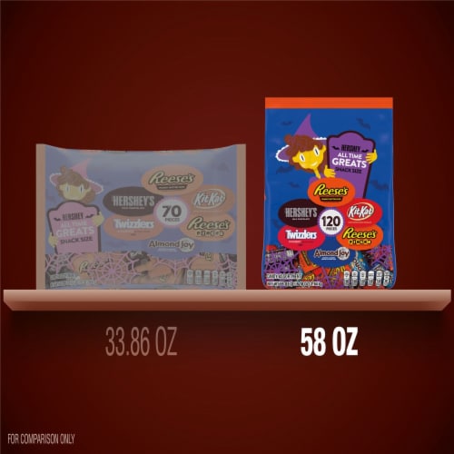 Hershey's All Time Greats Chocolate and Sweets Snack Size Candy Assortment Perspective: bottom
