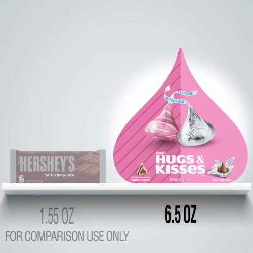 HERSHEY'S HUGS & KISSES Assorted Milk Chocolate and White Creme Candy Valentine's Day Gift Box Perspective: bottom