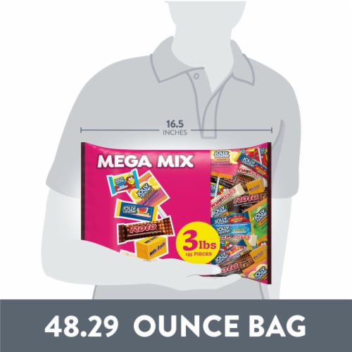 Hershey Mega Mix Chocolate and Fruit Flavored Assortment Candy Bulk Variety Bag Perspective: bottom
